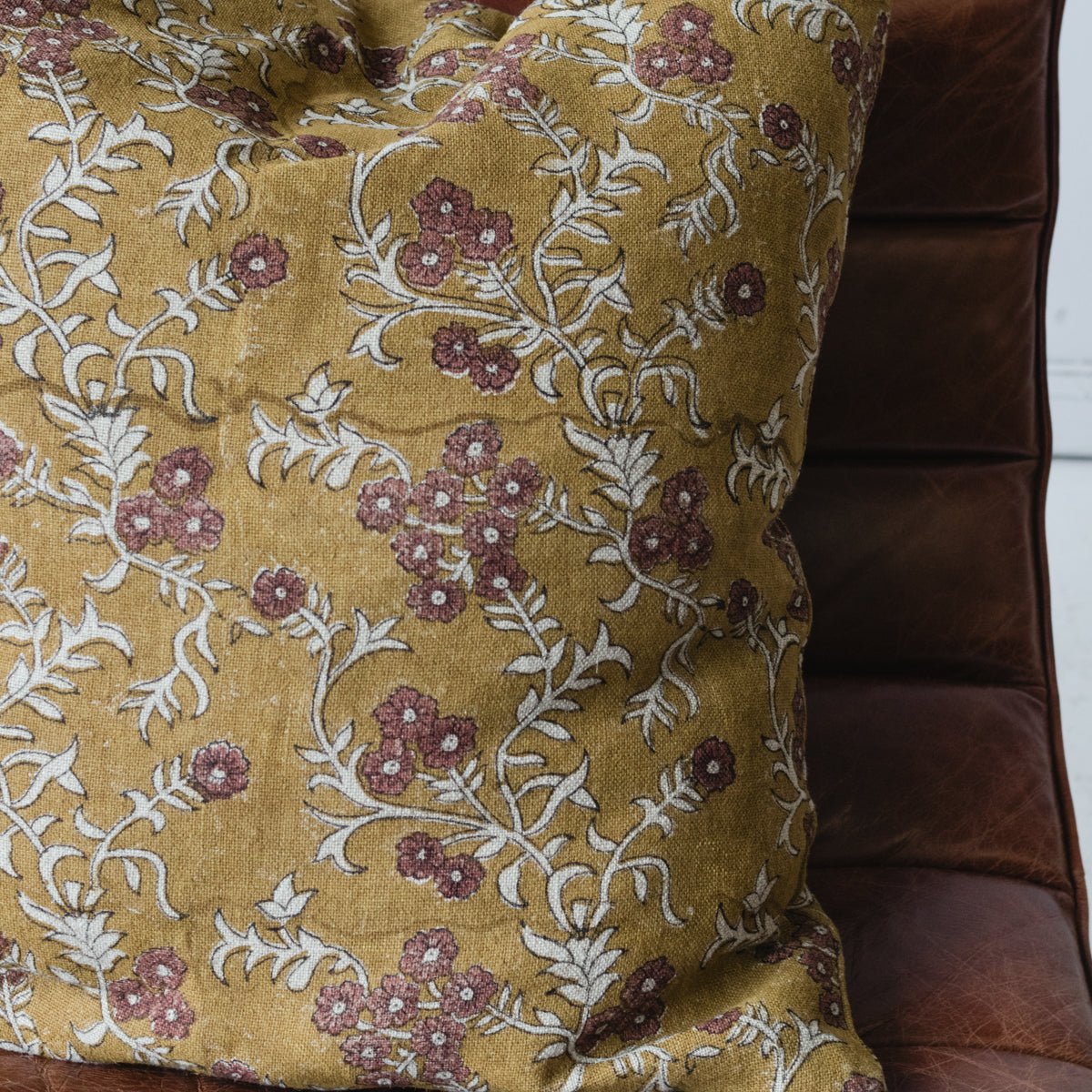 Block Print Pillow Cover | Torini Mustard - elsie green - Textiles
