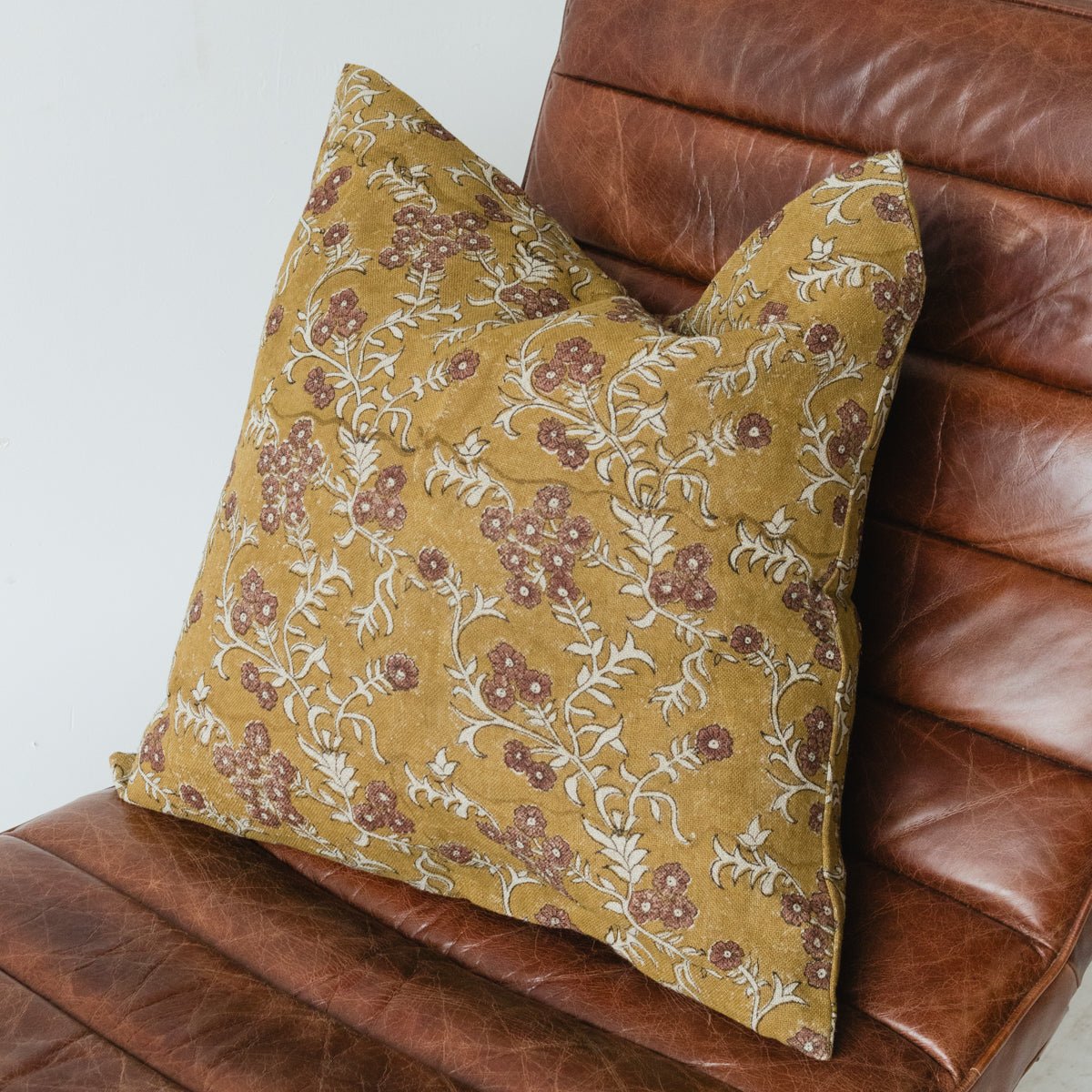 Block Print Pillow Cover | Torini Mustard - elsie green - Textiles