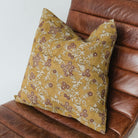 Block Print Pillow Cover | Torini Mustard - elsie green - Textiles