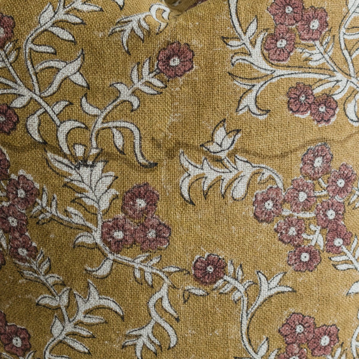 Block Print Pillow Cover | Torini Mustard - elsie green - Textiles