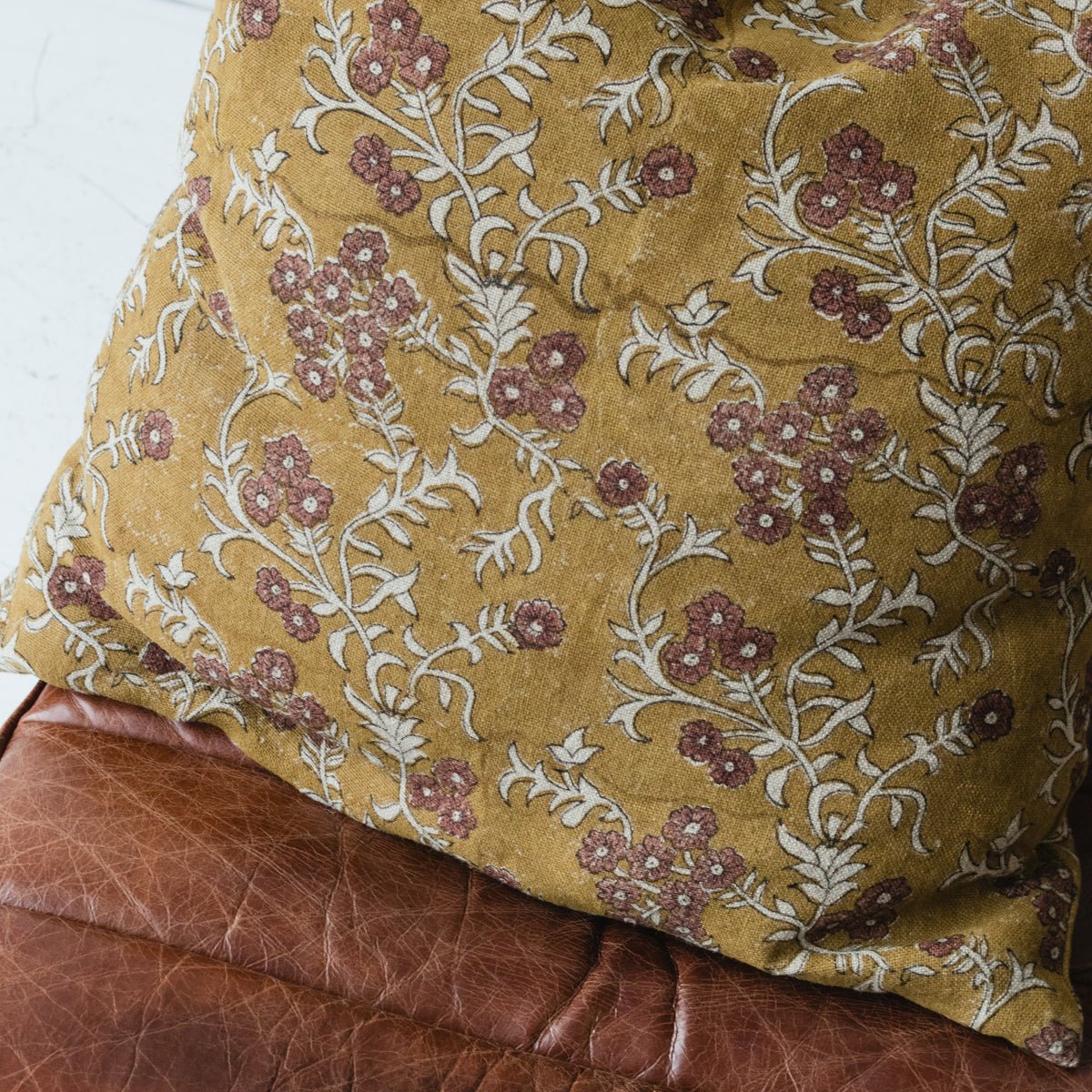 Block Print Pillow Cover | Torini Mustard - elsie green - Textiles