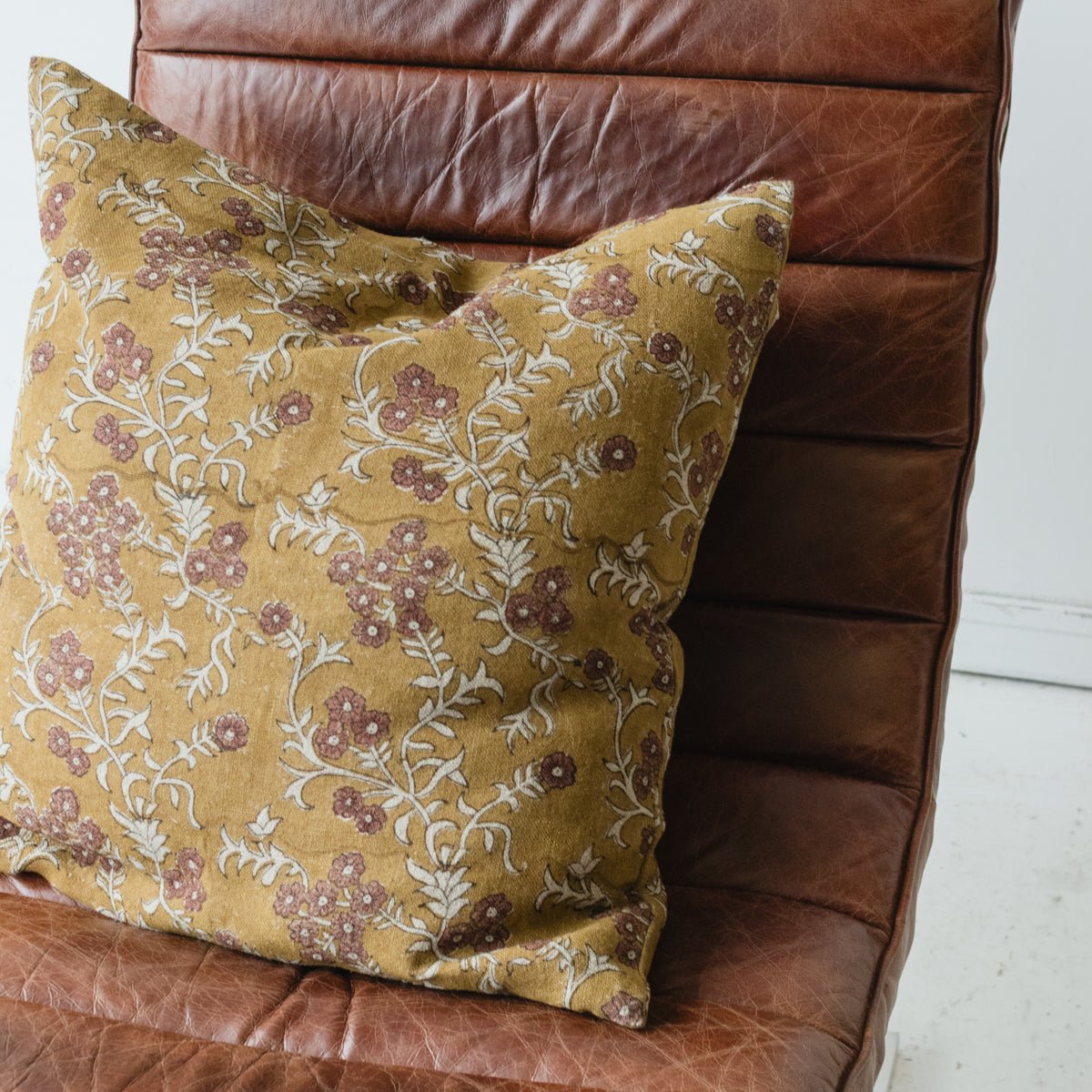 Block Print Pillow Cover | Torini Mustard - elsie green - Textiles