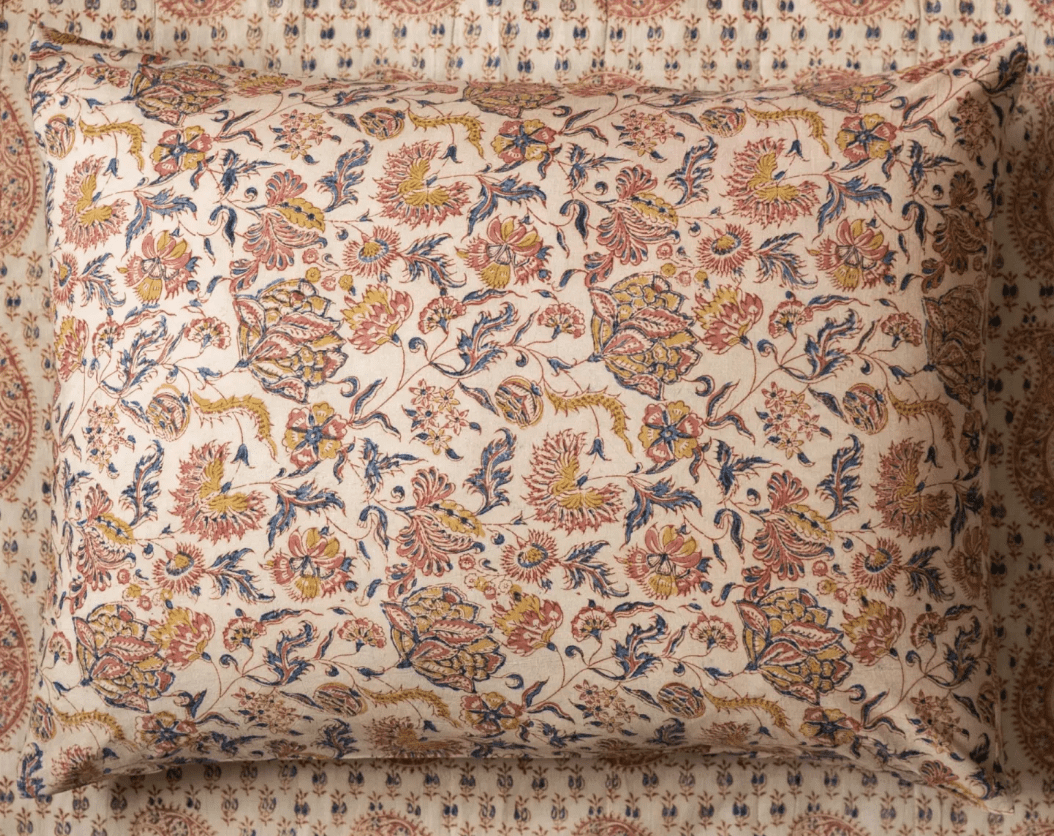 Block Print Pillow Cover | Zara - elsie green - Textiles