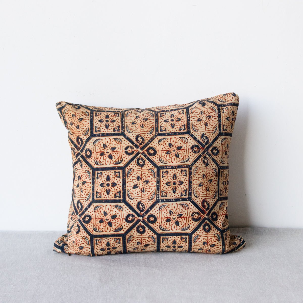 Block Print Pillow | Lipika Indigo - elsie green - textiles
