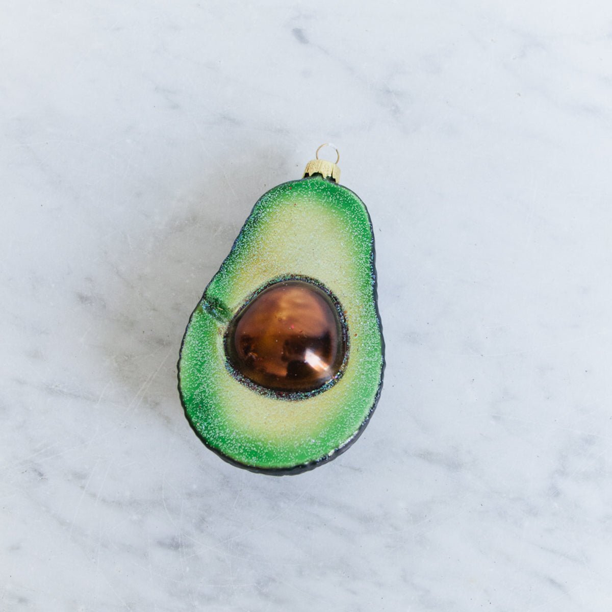 Blown Glass Avocado Ornament - elsie green - decor