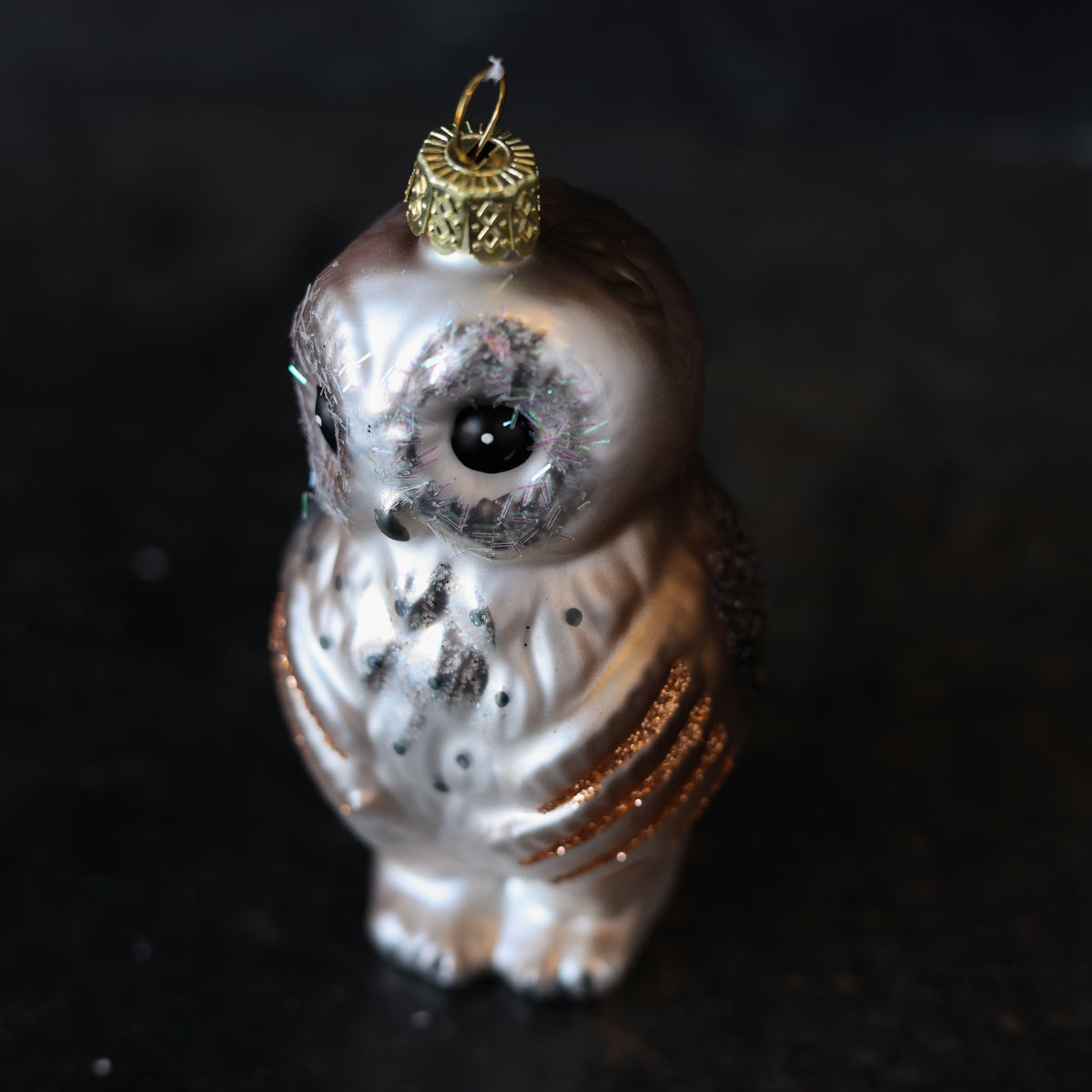 Blown Glass Bashful Owl Ornament - elsie green - decor