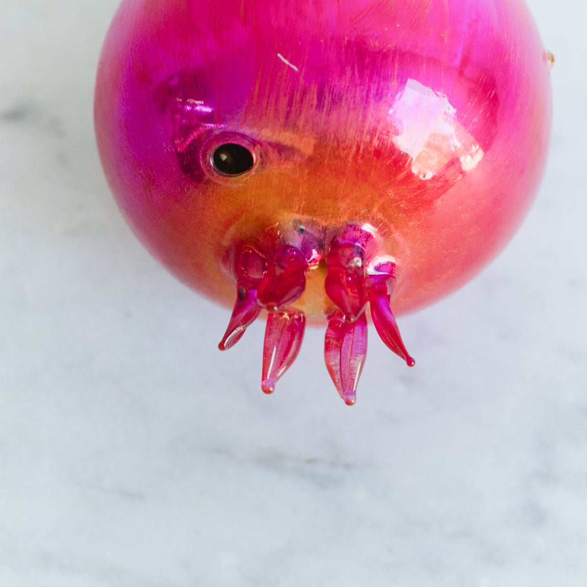 Blown Glass Beaded Pomegranate Ornament - elsie green - decor