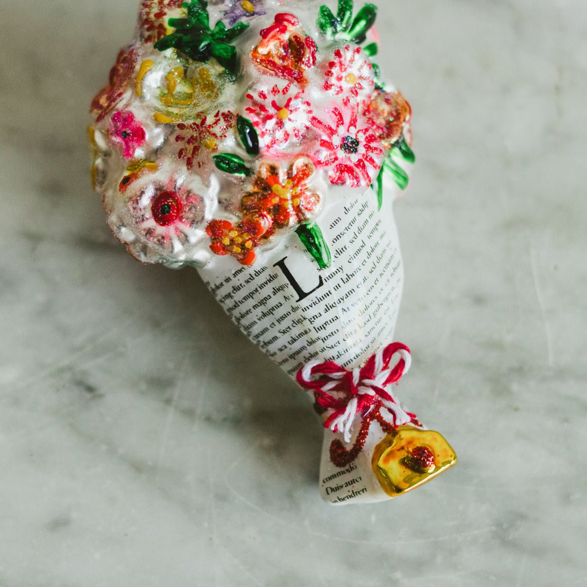 Blown Glass Bodega Bouquet Ornament - elsie green - decor