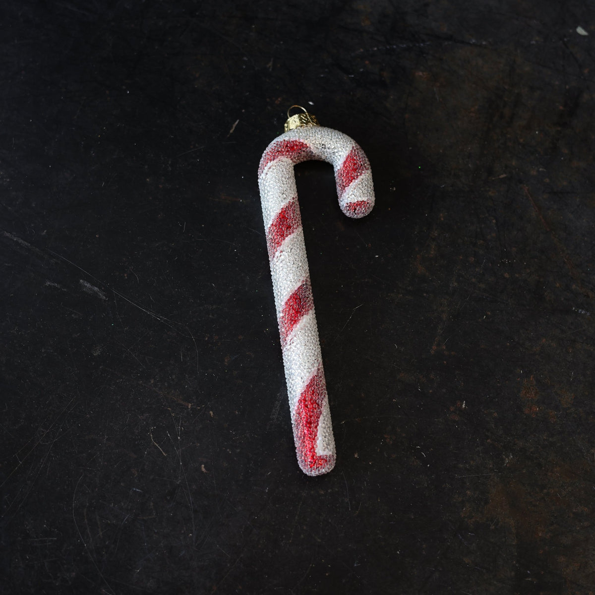 Blown Glass Candy Cane Ornament - elsie green - decor
