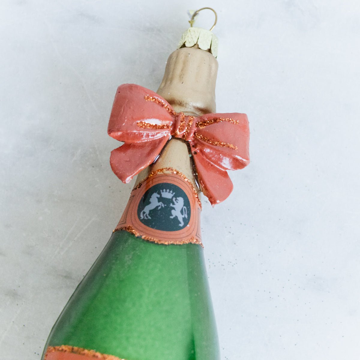 Blown Glass Champagne Ornament - elsie green - decor