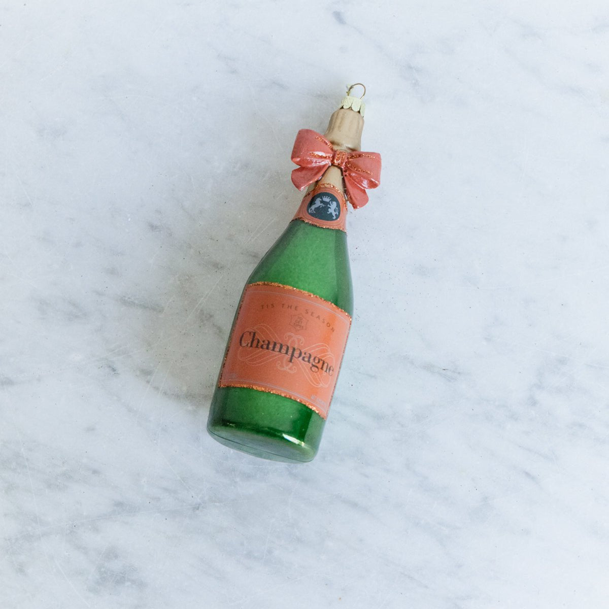 Blown Glass Champagne Ornament - elsie green - decor