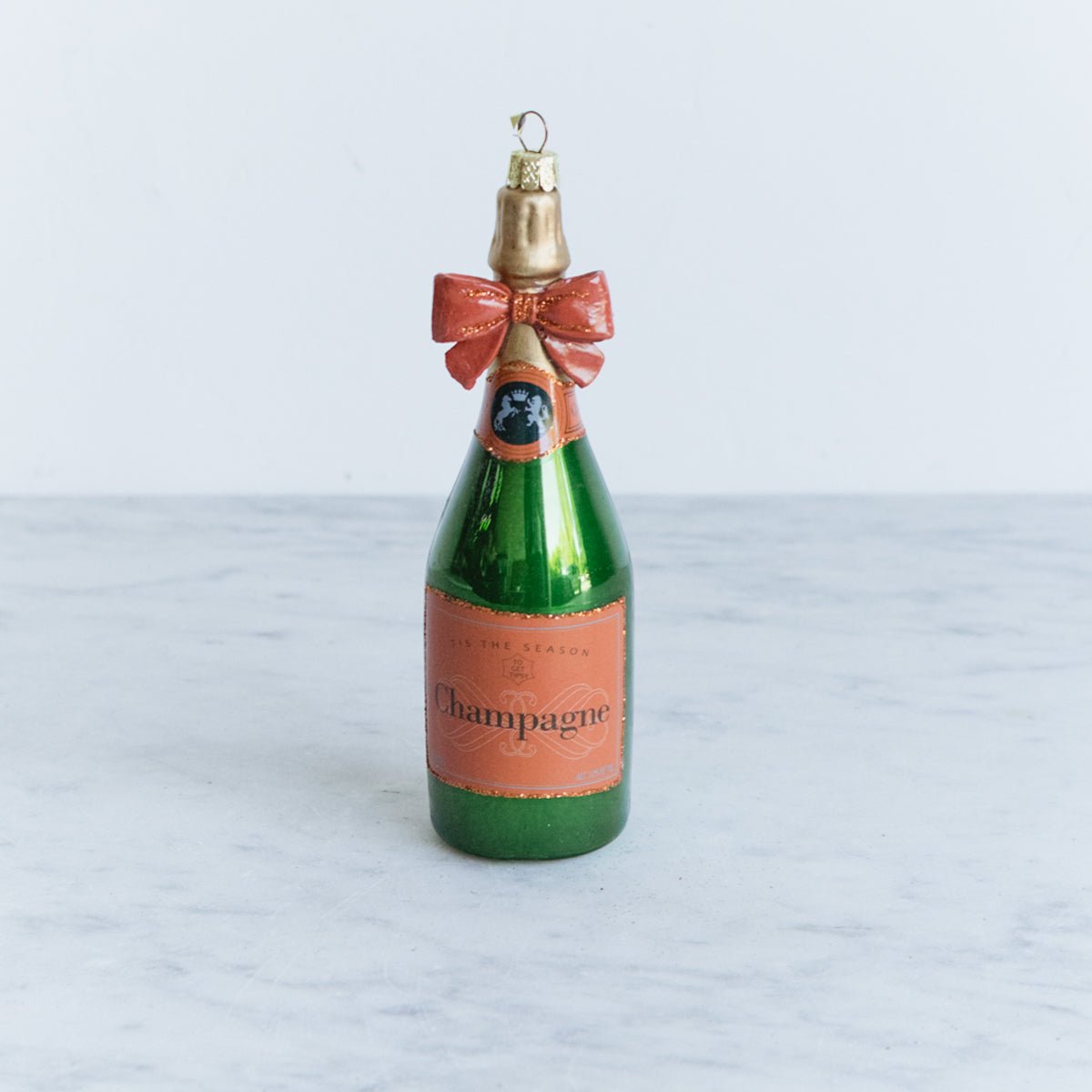 Blown Glass Champagne Ornament - elsie green - decor