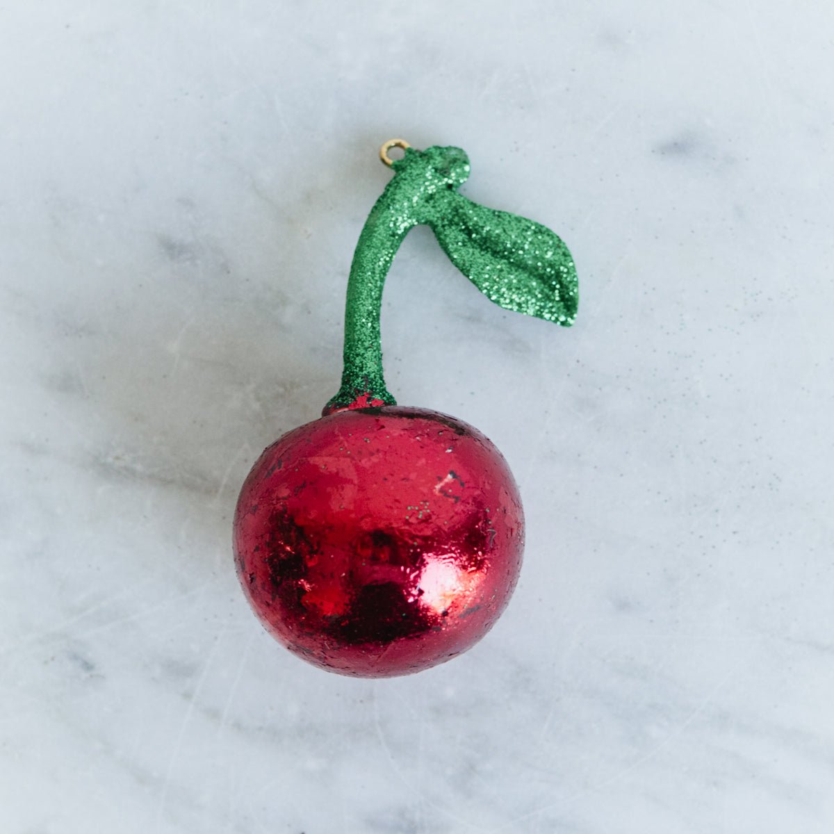 Blown Glass Foil Cherry Ornament - elsie green - decor