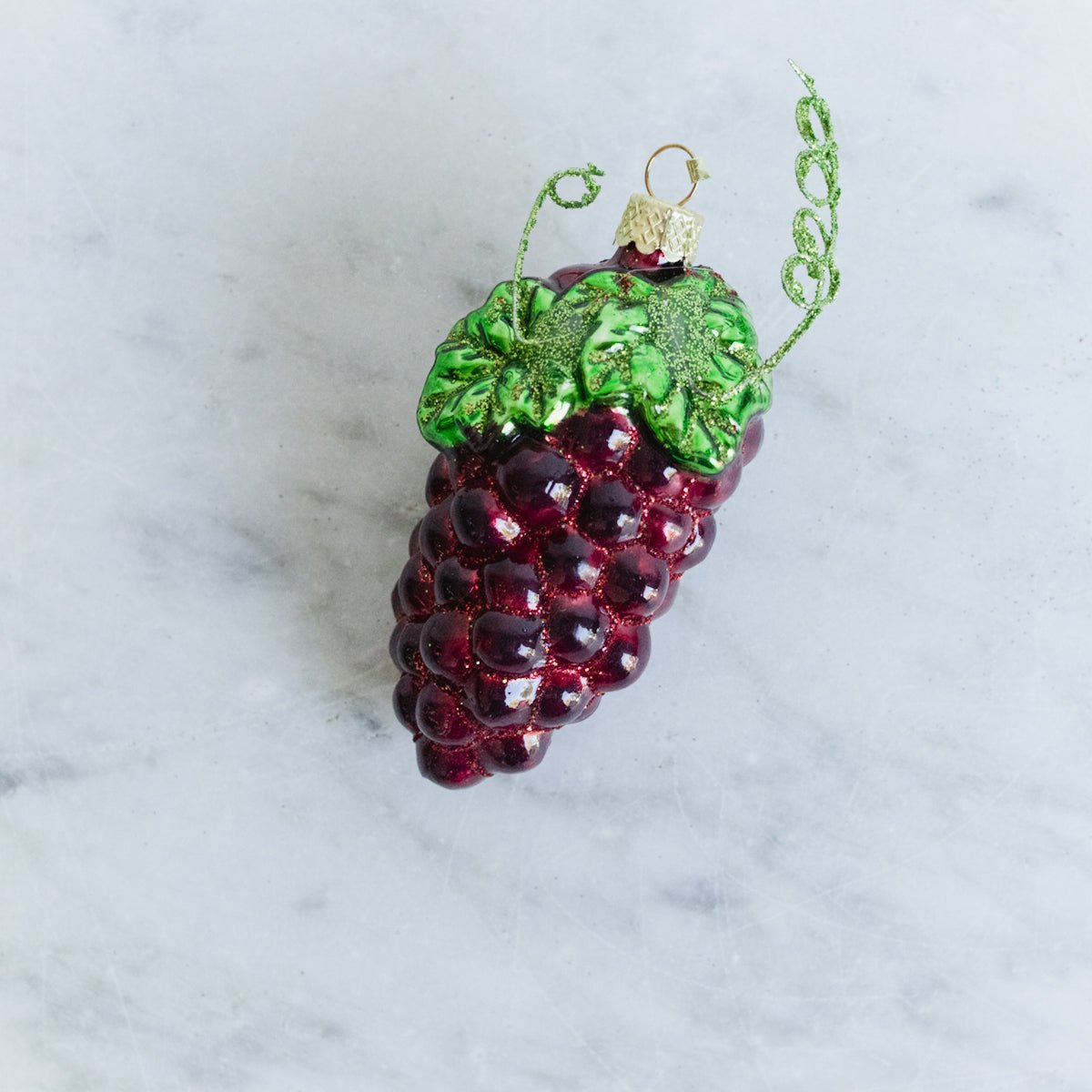 Blown Glass Grape Cluster Ornament - elsie green - decor