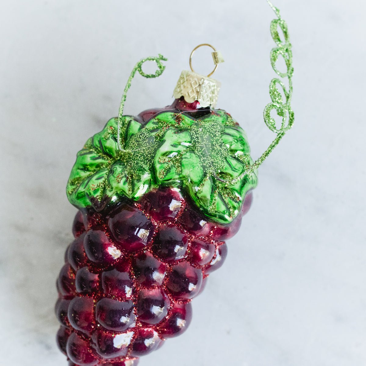 Blown Glass Grape Cluster Ornament - elsie green - decor