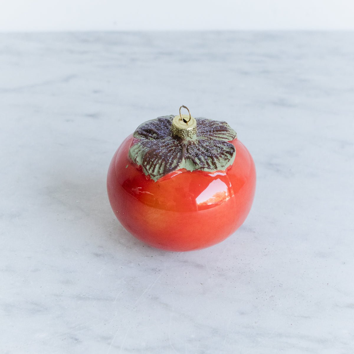 Blown Glass Persimmon Ornament - elsie green - decor