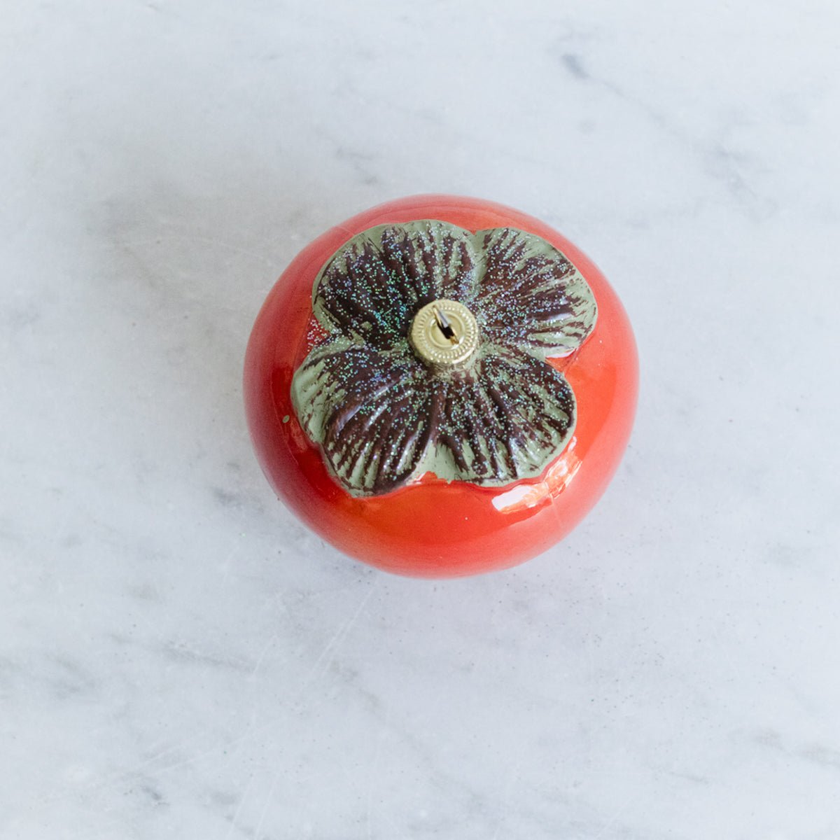 Blown Glass Persimmon Ornament - elsie green - decor