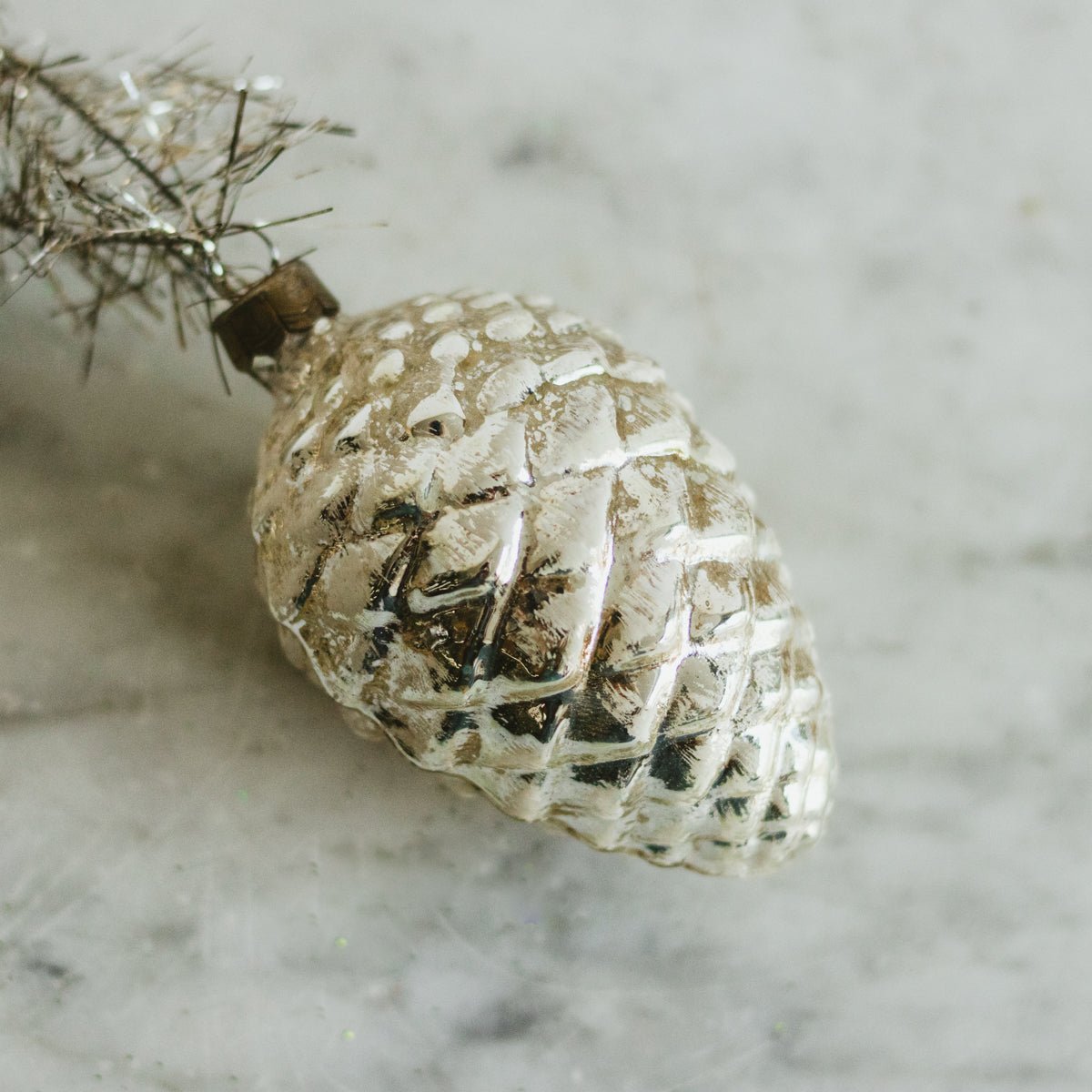 Blown Glass Pinecone Ornament - elsie green - decor