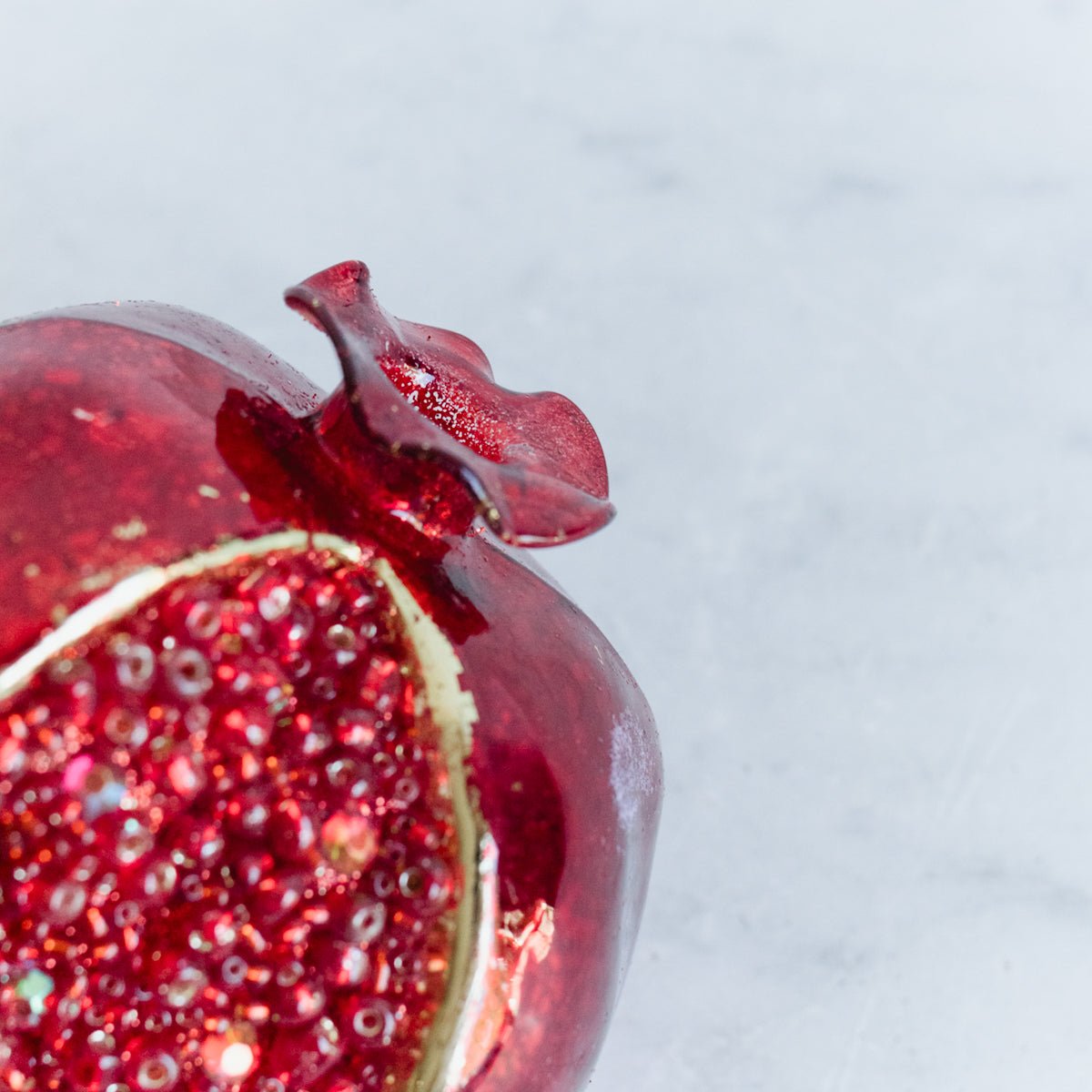 Blown Glass Pomegranate Ornament - elsie green - decor