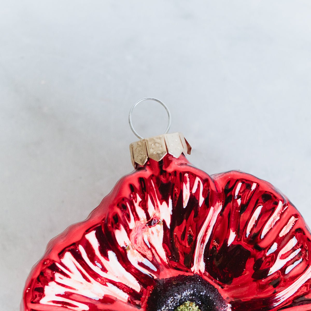 Blown Glass Poppy Ornament - elsie green - decor