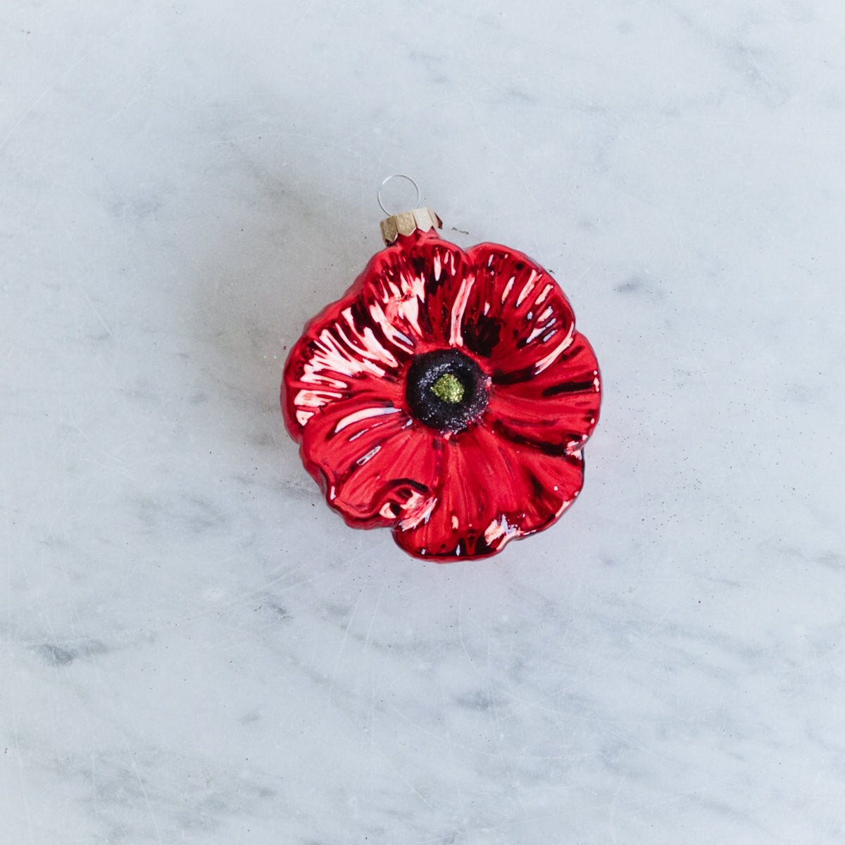 Blown Glass Poppy Ornament - elsie green - decor