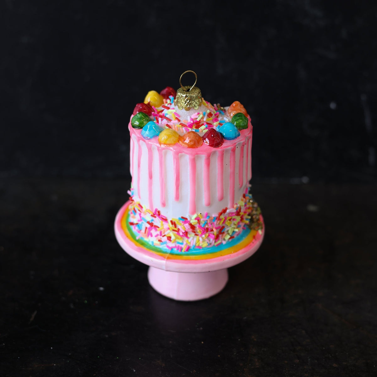 Blown Glass Sprinkle Cake Ornament - elsie green - decor
