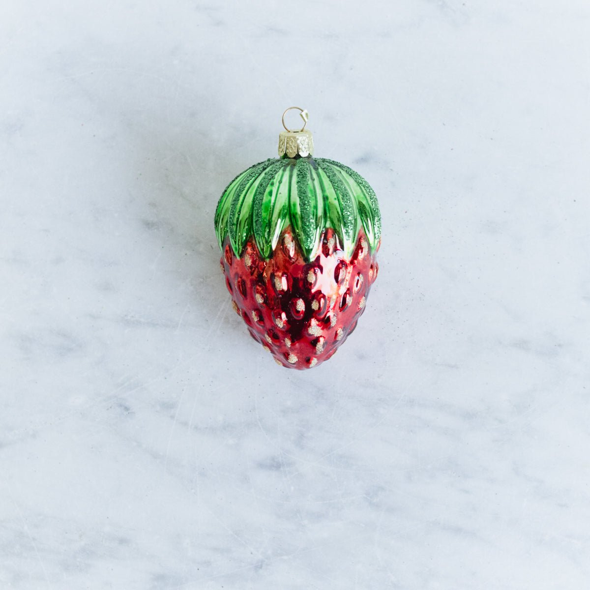 Blown Glass Strawberry Ornament - elsie green - decor