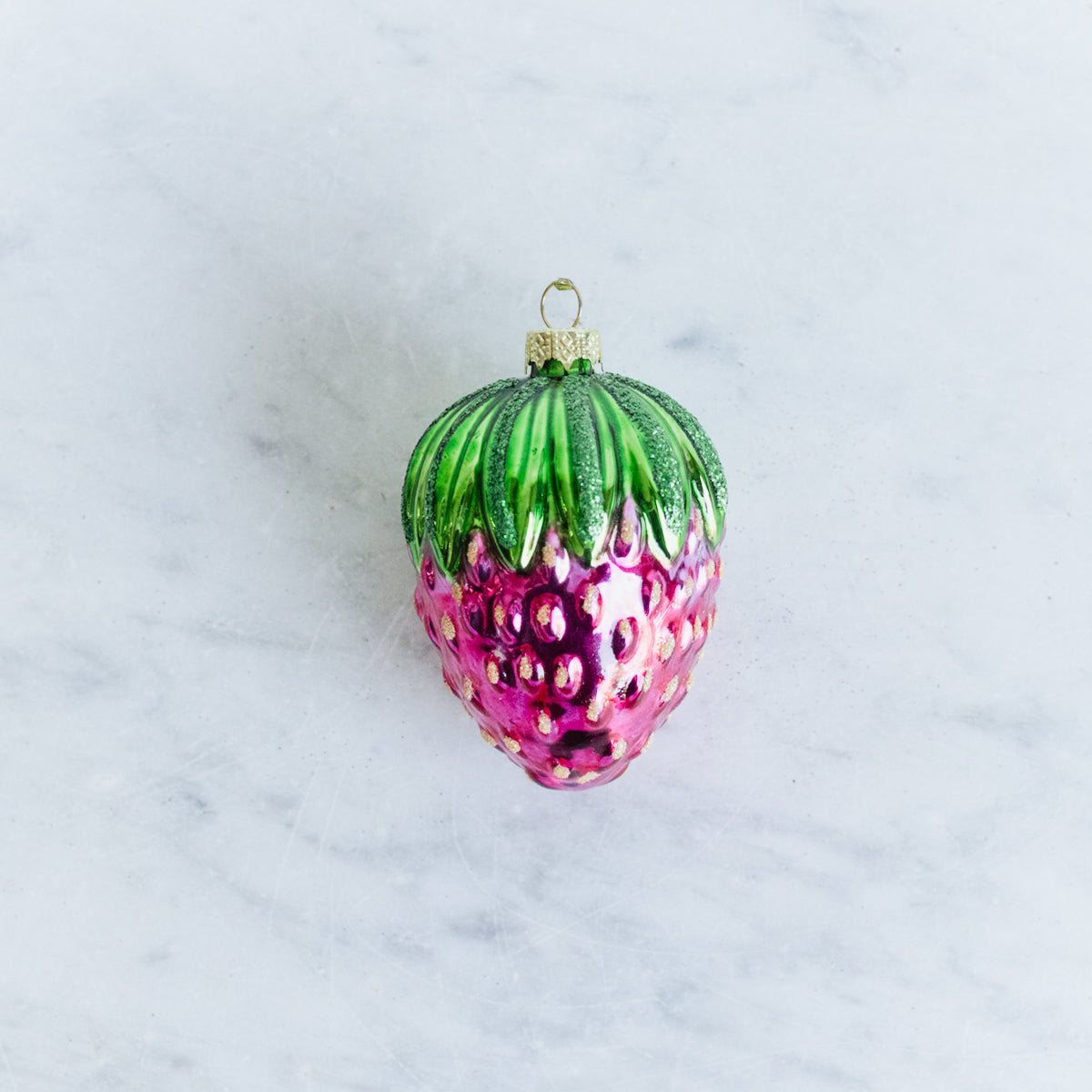 Blown Glass Strawberry Ornament - elsie green - decor