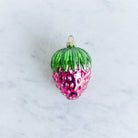 Blown Glass Strawberry Ornament - elsie green - decor