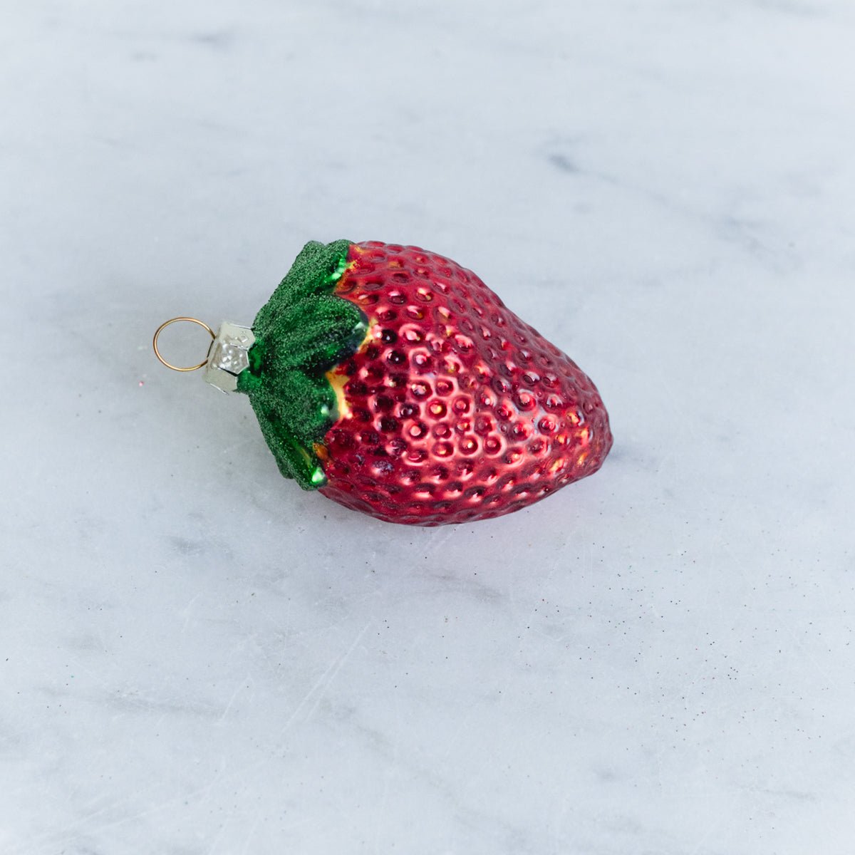 Blown Glass Strawberry Ornament - elsie green - decor