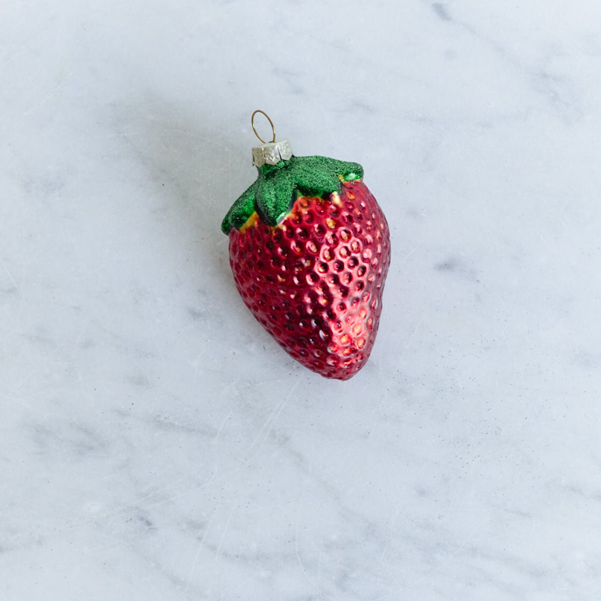Blown Glass Strawberry Ornament - elsie green - decor