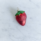 Blown Glass Strawberry Ornament - elsie green - decor