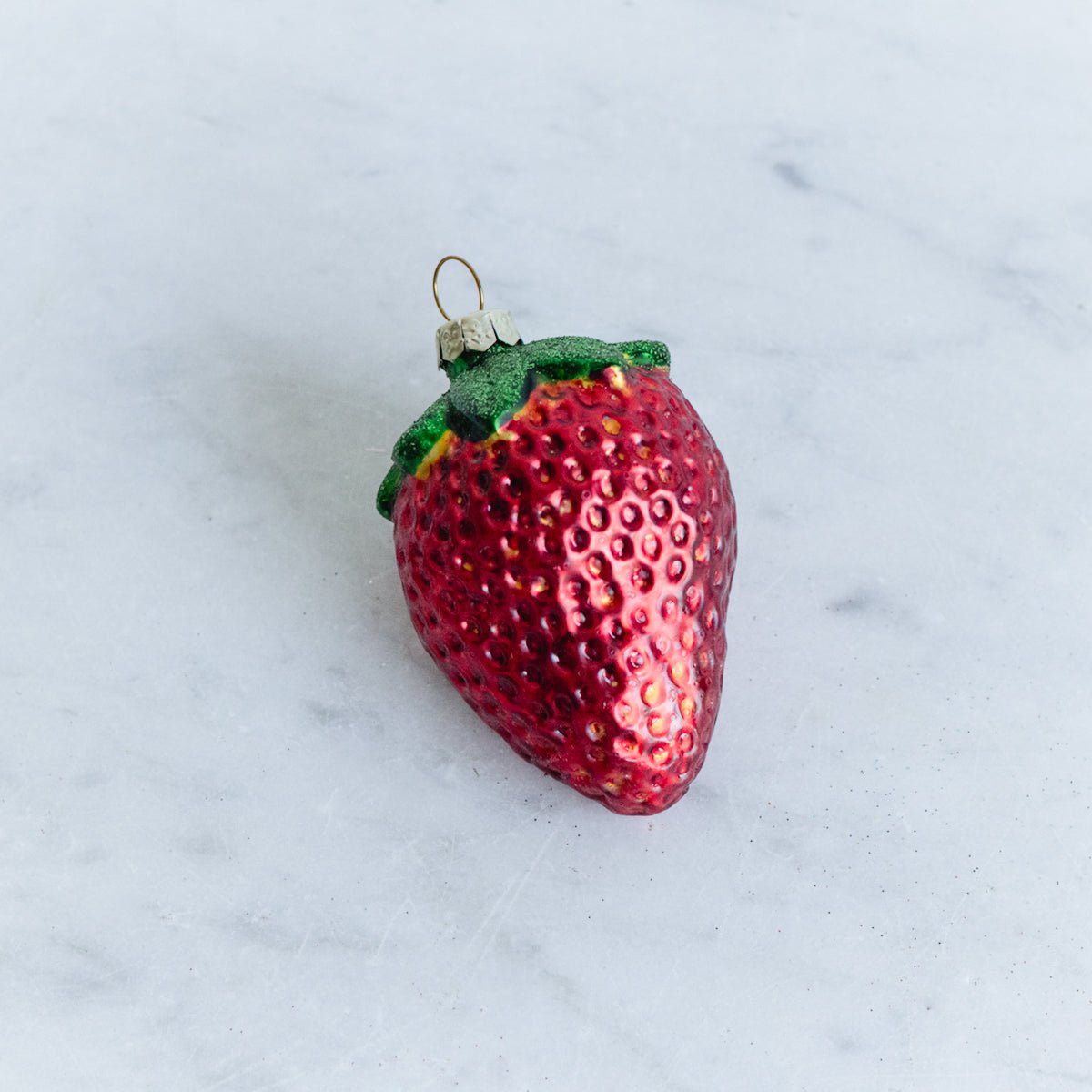 Blown Glass Strawberry Ornament - elsie green - decor