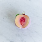 Blown Glass Sugared Peach Ornament - elsie green - decor
