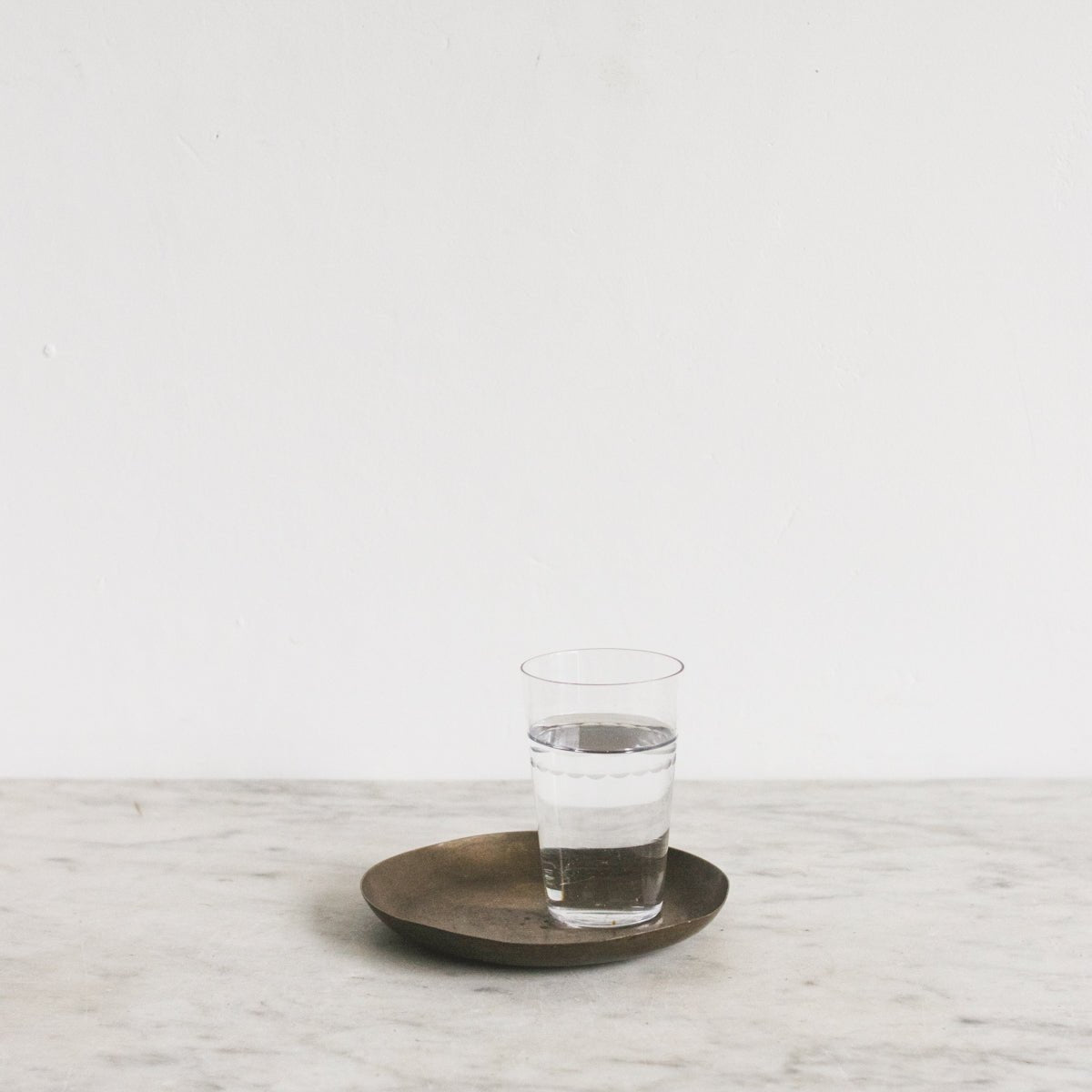 Blown Glass Tumbler with Brass Balancing Tray - elsie green - the french kitchen