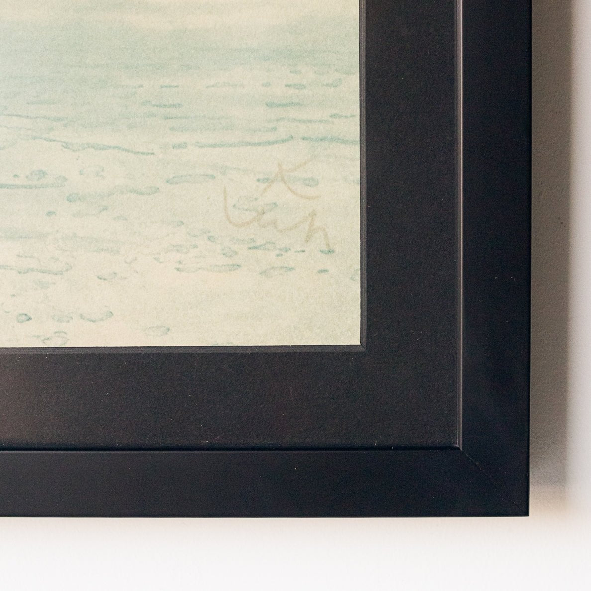Blue Landscape Framed Lithograph - elsie green - Art