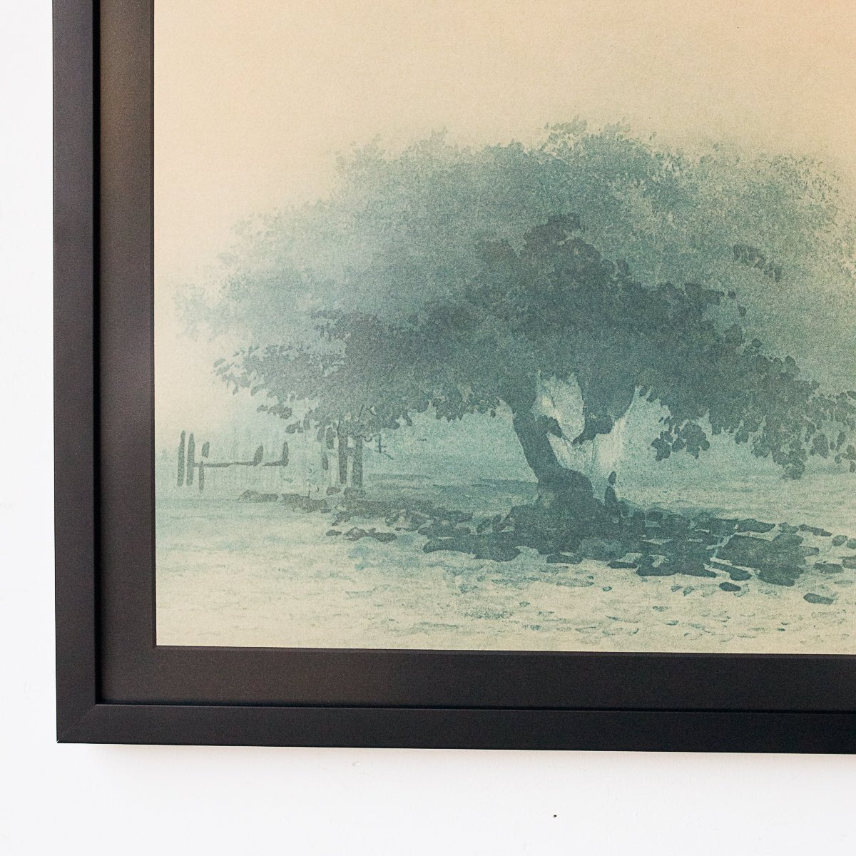 Blue Landscape Framed Lithograph - elsie green - Art