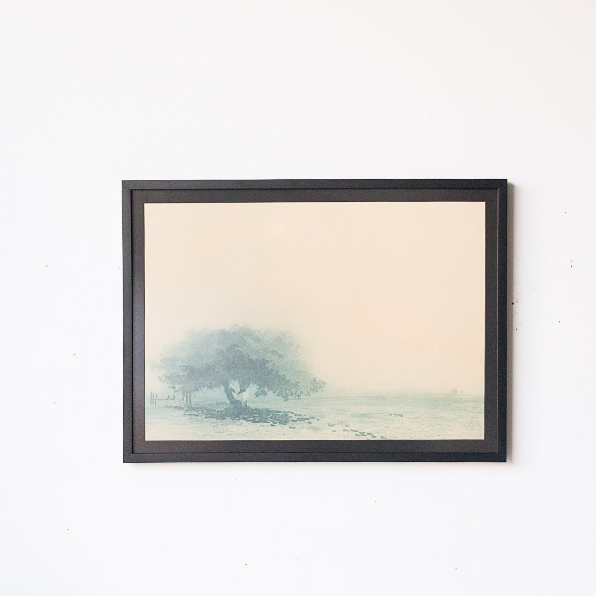 Blue Landscape Framed Lithograph - elsie green - Art