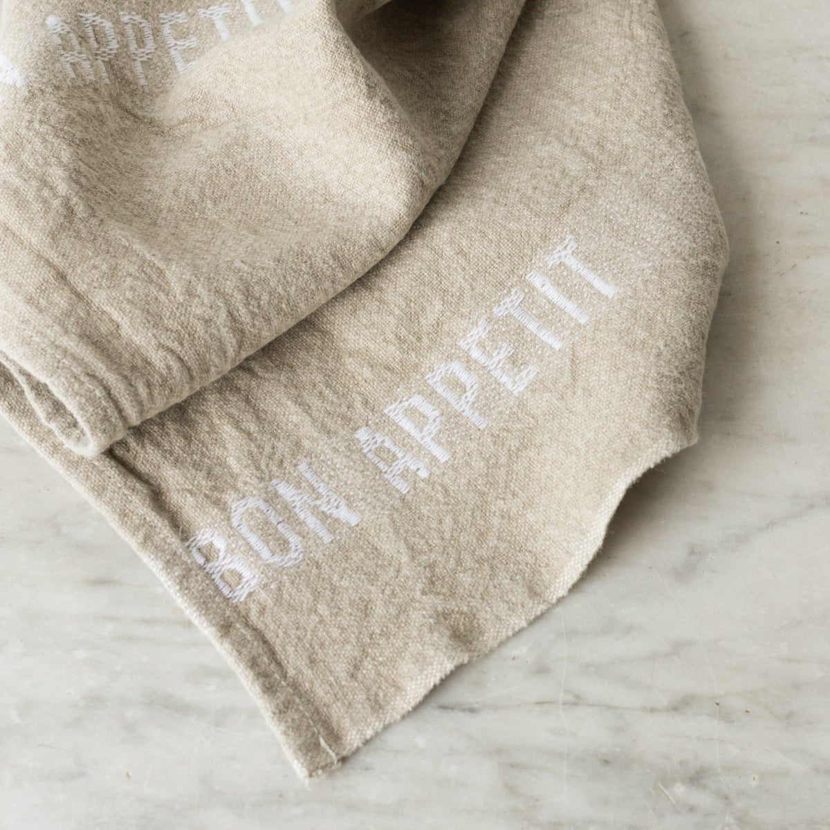 Bon Appetit Napkin Set of 4 | Natural with White - elsie green - textiles