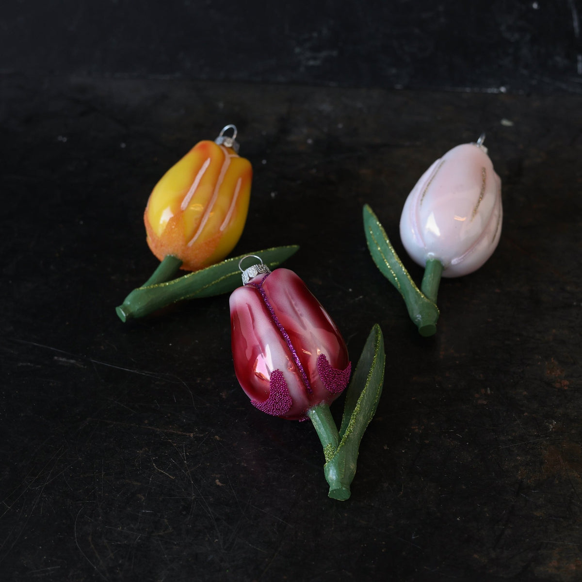 Botanical Tulip Blown Glass Ornament - elsie green - decor