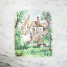 Bourgogne Maison Watercolor Painting - elsie green - art