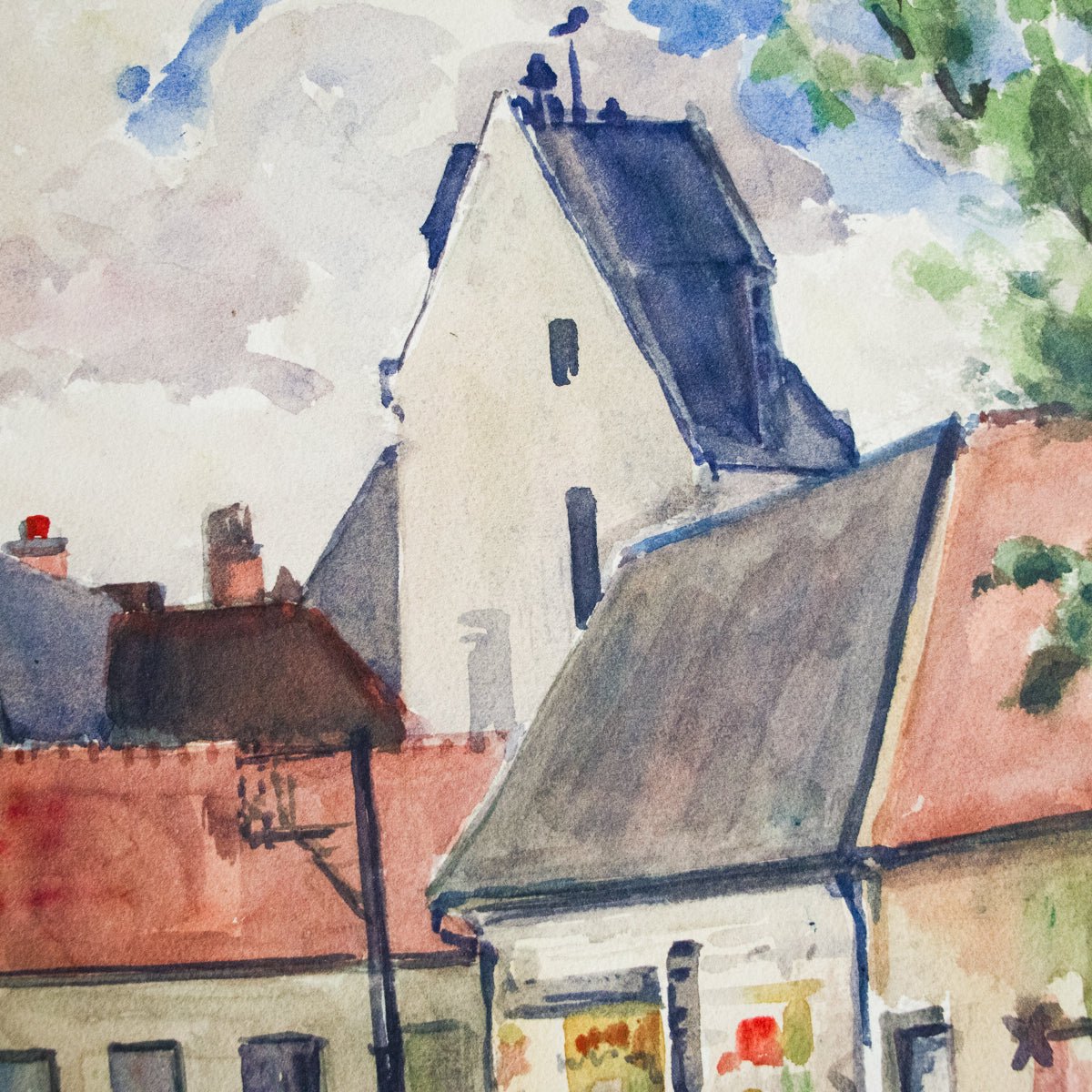 Bourgogne Village Watercolor Painting - elsie green - art