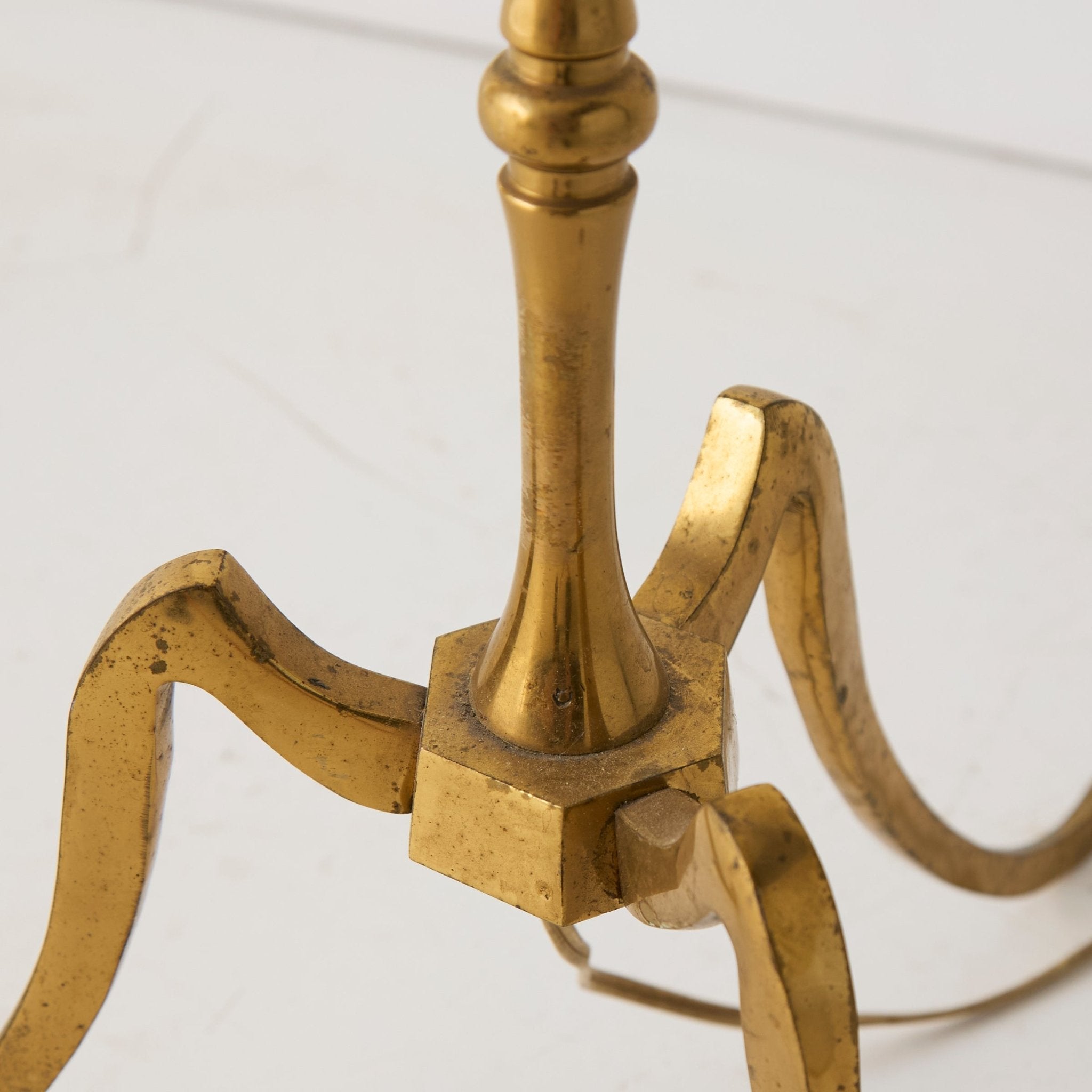 Brass Floor Lamp with Botanical Shade - elsie green - decor