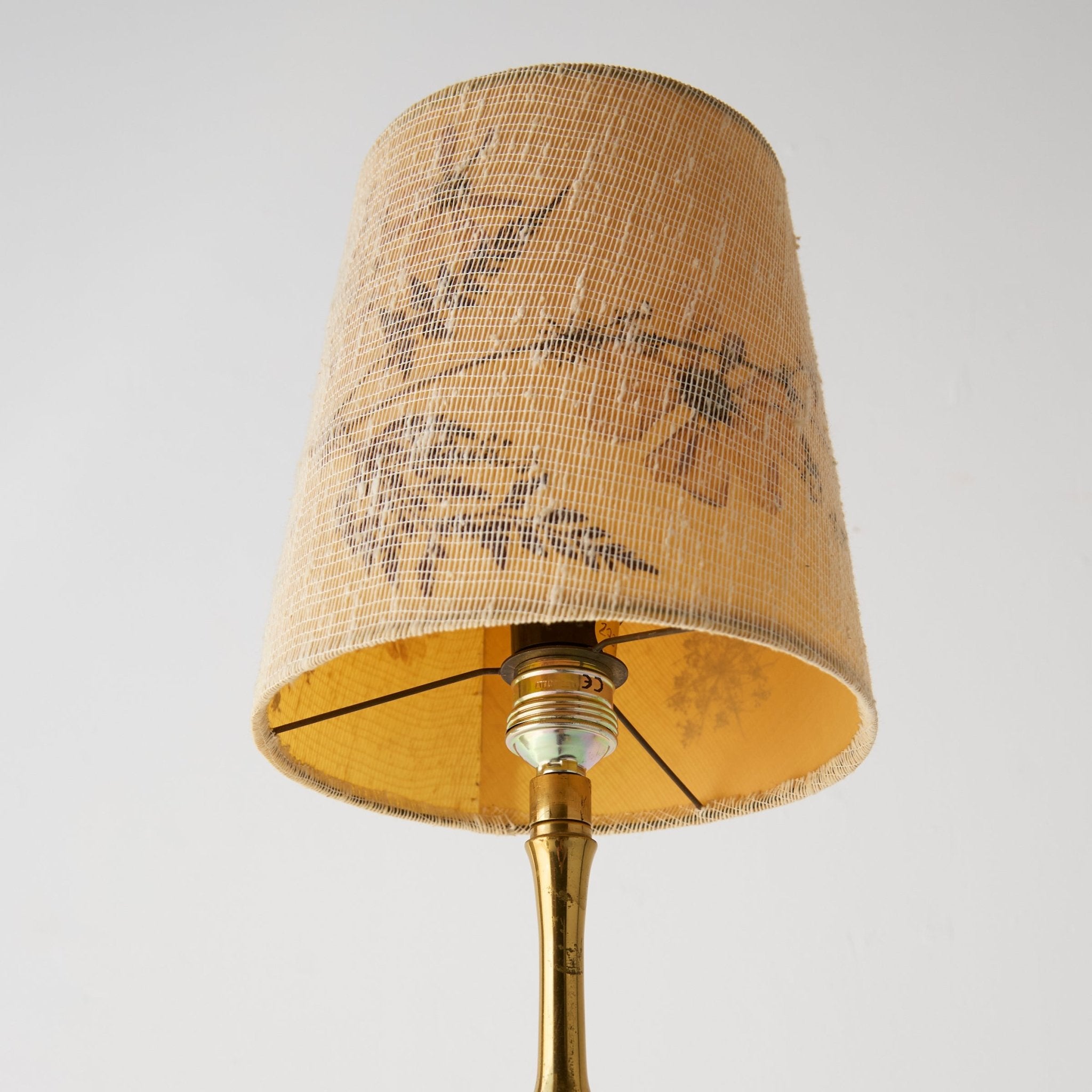 Brass Floor Lamp with Botanical Shade - elsie green - decor