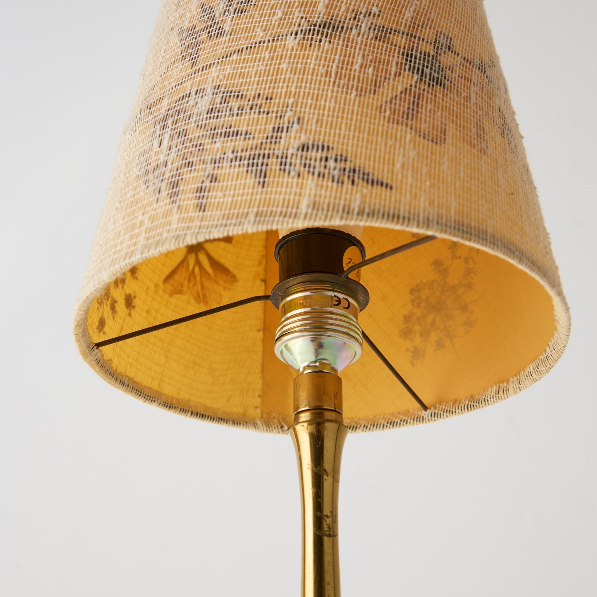 Brass Floor Lamp with Botanical Shade - elsie green - decor