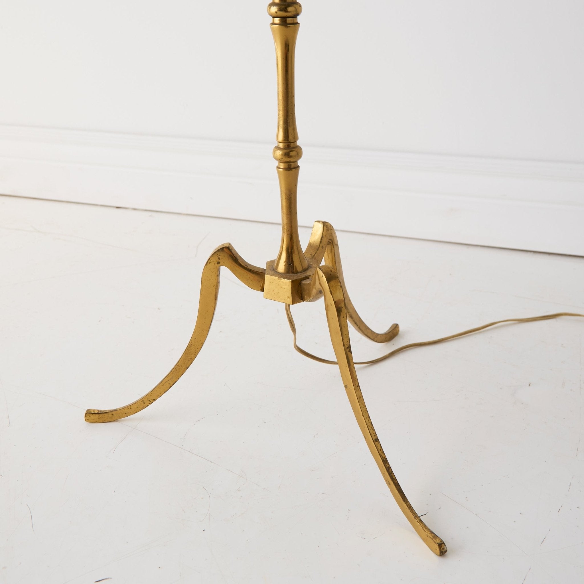 Brass Floor Lamp with Botanical Shade - elsie green - decor