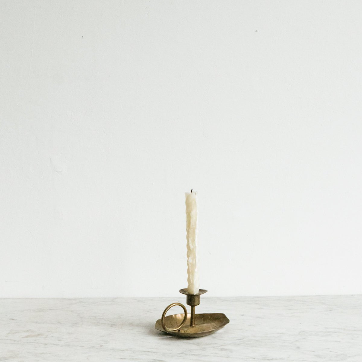 Brass Lilypad Chamber Candlestick - elsie green - Decor
