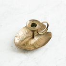 Brass Lilypad Chamber Candlestick - elsie green - Decor