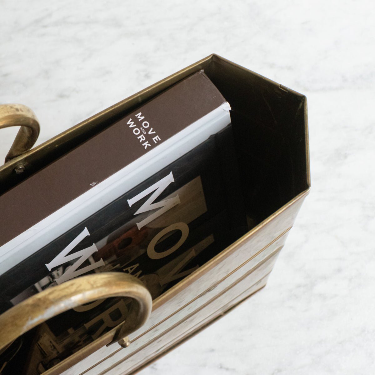 Brass Magazine Stand - elsie green - decor