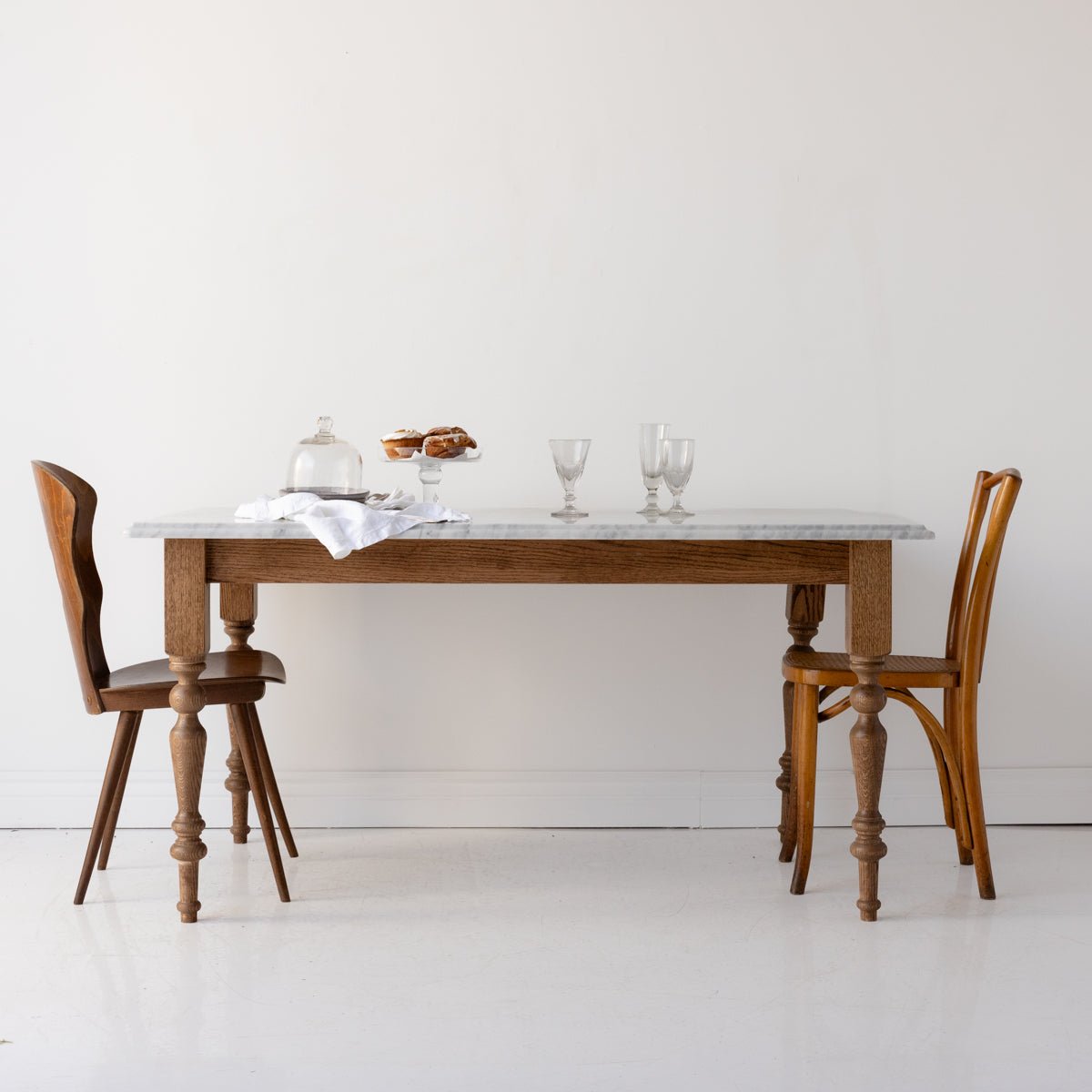 Brocanteur Marble Kitchen Table - elsie green - Custom Furniture